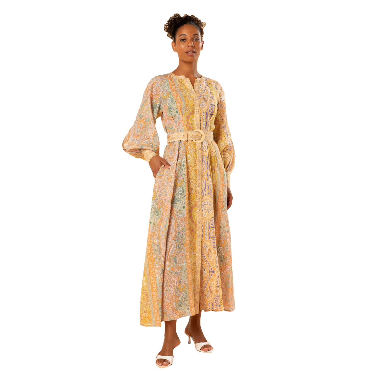 KACHEL Demi Raglan Sleeve Maxi Shirt Dress